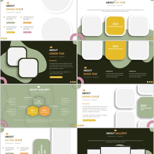 茶叶饮品展示餐饮计划书PPT模板Tealiiv Powerpoint Template