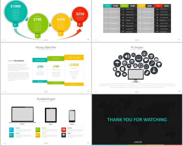 创意价格标签目录可插图PPT版式设计模板LANCER Powerpoint