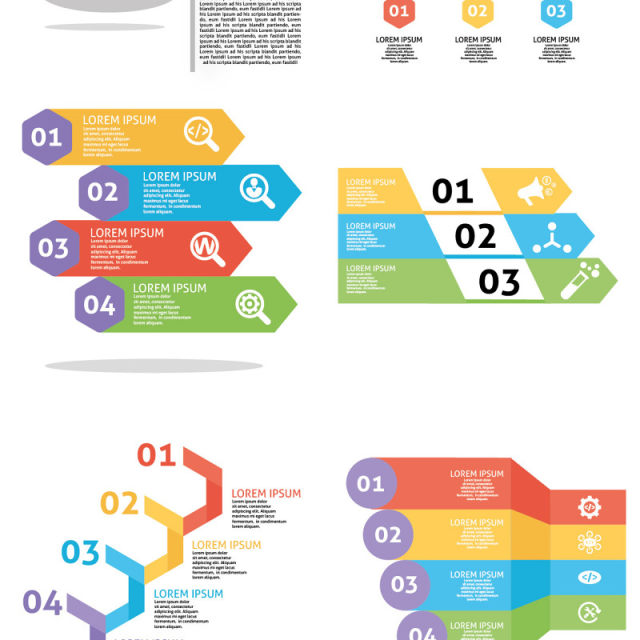 超现代信息图形元素集海报/PPT可编辑矢量素材