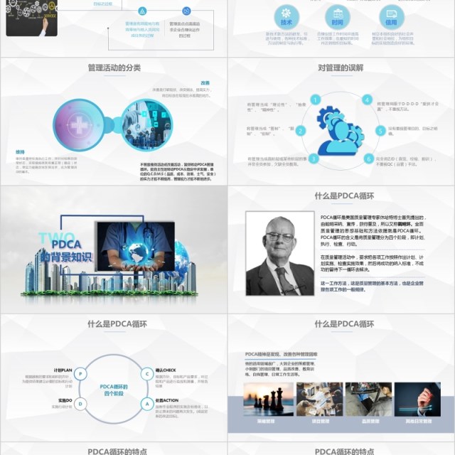 商务医疗PDCA循环及其在工作管理中的应用PPT模板