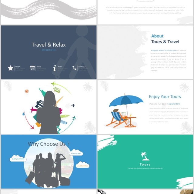 优质的旅游项目计划宣传PPT模板可视化版式设计Triping Travel Powerpoint Template