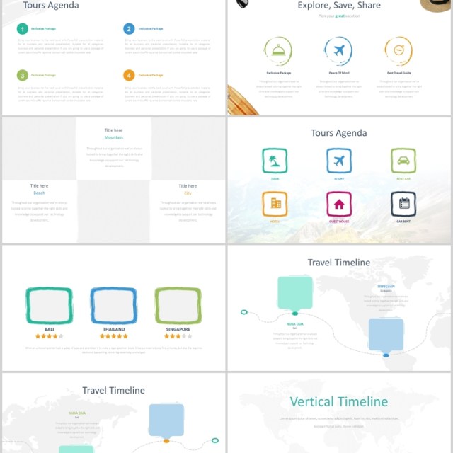 优质的旅游项目计划宣传PPT模板可视化版式设计Triping Travel Powerpoint Template