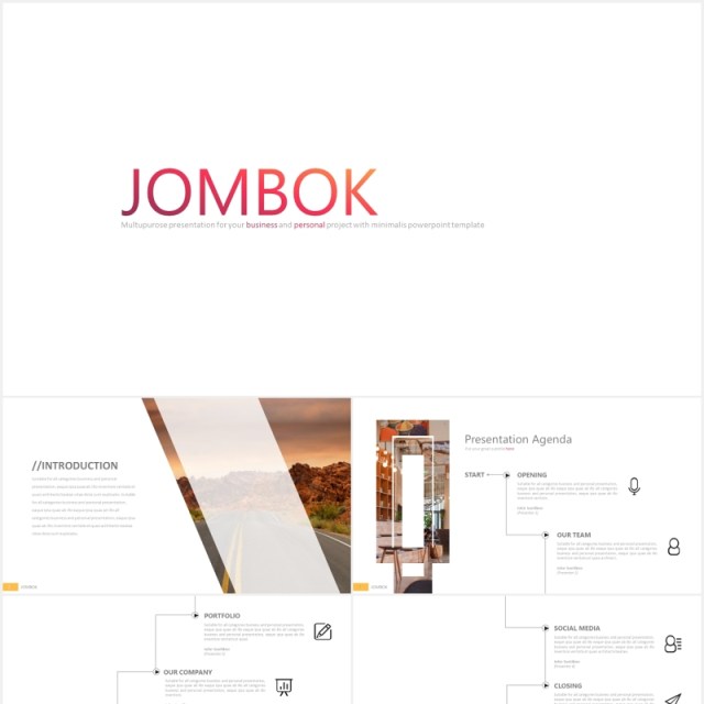 简洁创意拼图可视化PPT素材模板jombok powerpoint