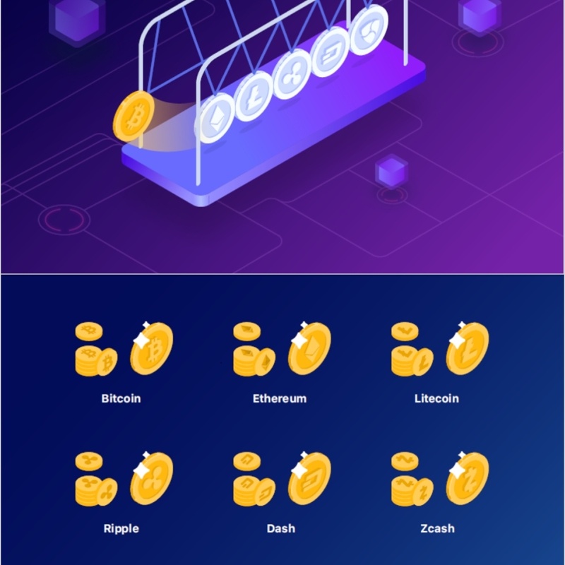 2.5D插画区块连货币场景矢量素材