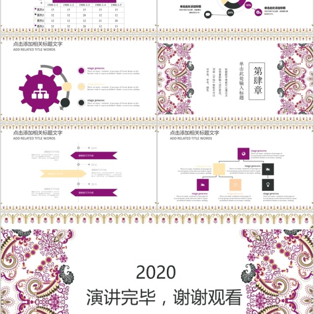 民族花纹复古设计报告PPT模板 民族花纹复古设计报告PPT模板