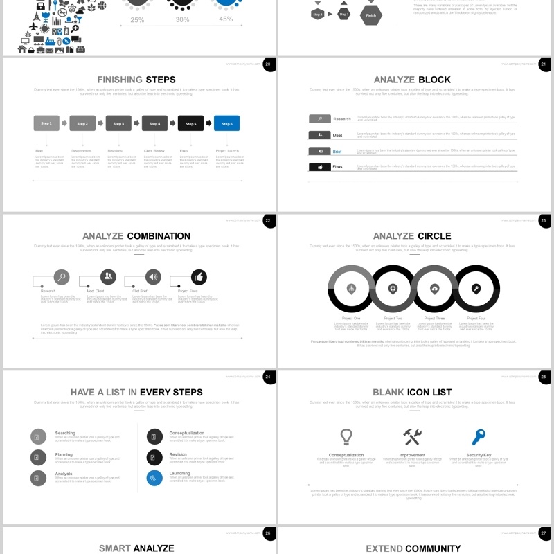 商务简约高端企业宣传流程图PPT图片排版设计模板Nairobi Powerpoint