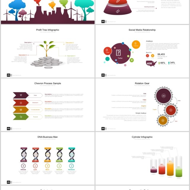 创意拼图人群定位分析数据对比可视化图表PPT素材模板MAMOOT Powerpoint