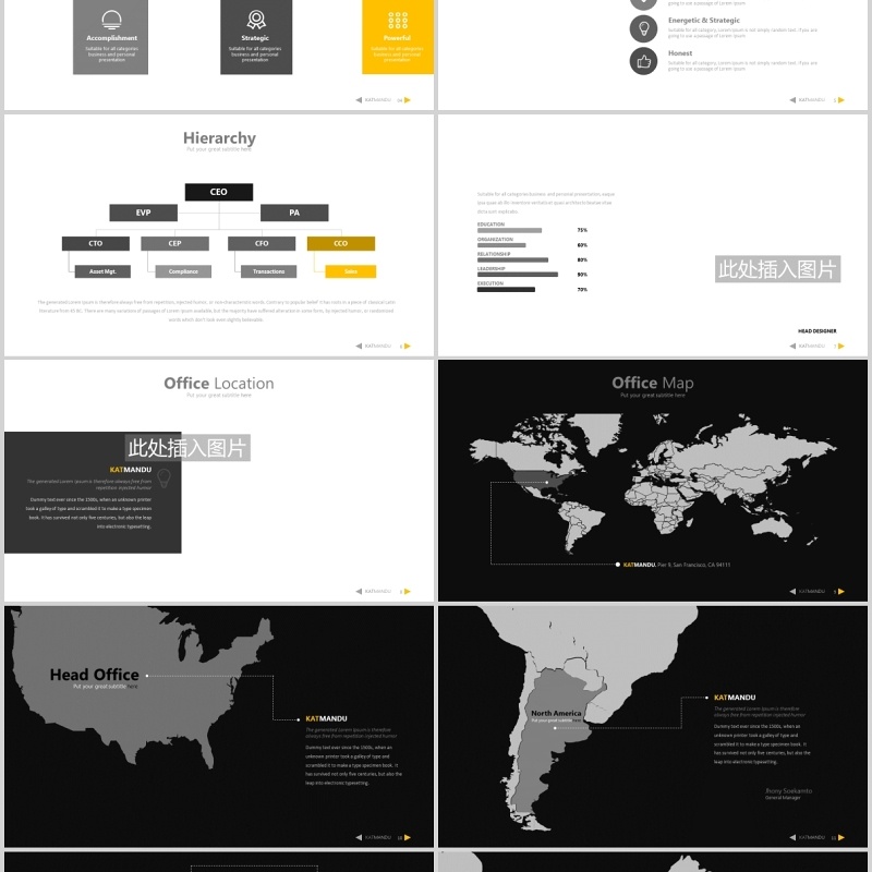 公司产品项目展示图片排版设计PPT素材模板Katmandu Powerpoint