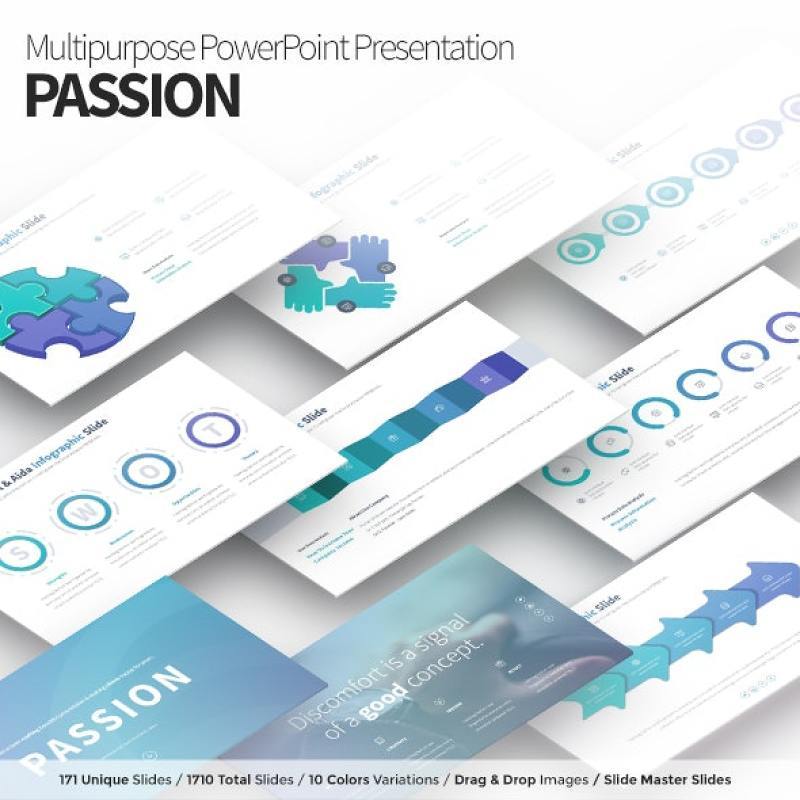宝石蓝多用途PPT演示模板PASSION Multipurpose PowerPoint Presentation Template