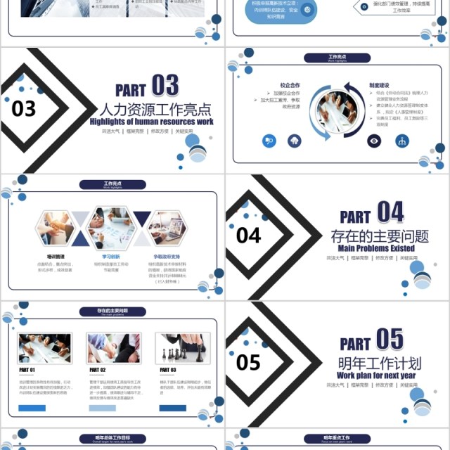人力资源部工作总结汇报通用PPT模板