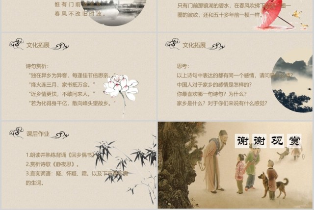 小学生语文教师说课课件回乡偶书PPT模板 小学生语文教师说课课件回乡偶书PPT模板