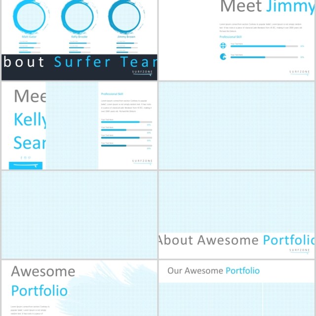 冲浪旅游度假策划宣传信息图表PPT模板Surfzone Powerpoint Template 冲浪旅游度假策划宣传信息图表PPT模板Surfzone Powerpoint Template