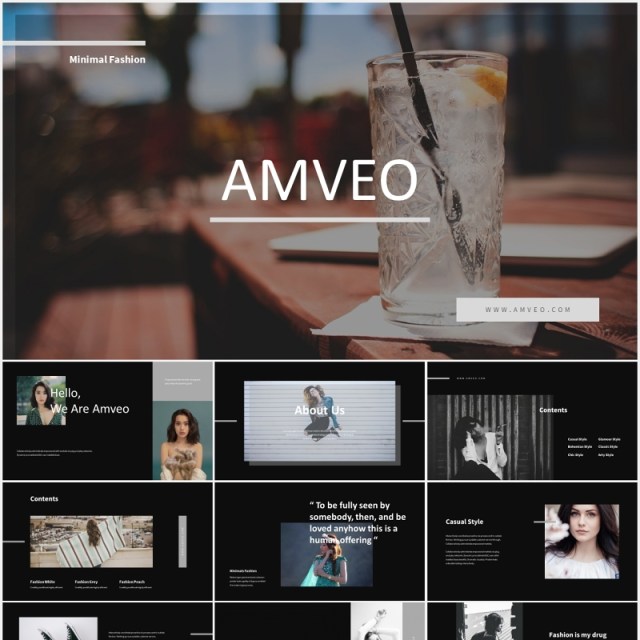 黑色时尚商务宣传介绍PPT模板Amveo-Fashion Business Powerpoint 黑色时尚商务宣传介绍PPT模板Amveo-Fashion Business Powerpoint