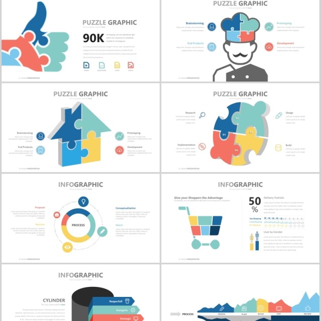 企业战略规划商务工作可视化图表PPT图片排版设计素材模板Bugan Powerpoint