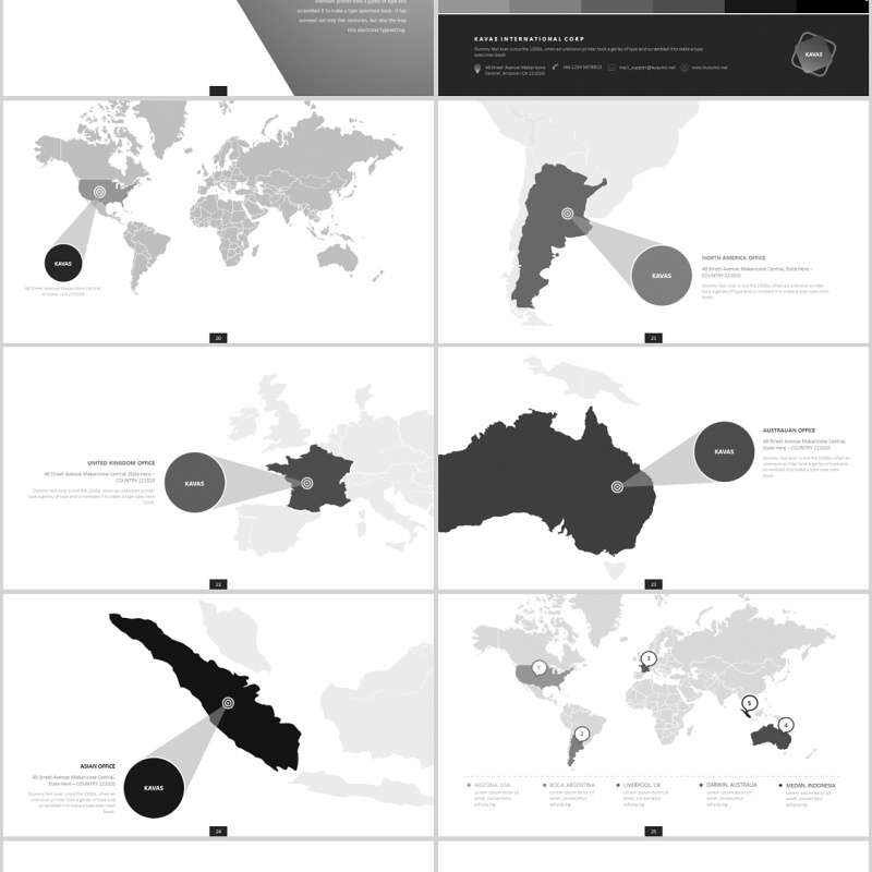 可插图片公司介绍工作汇报PPT信息图表模板Kavaz Powerpoint