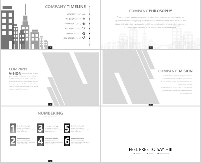 可插图片公司介绍工作汇报PPT信息图表模板Kavaz Powerpoint