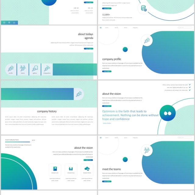 创意圆形公司简介企业宣传PPT模板版式设计Stocks - Powerpoint Template