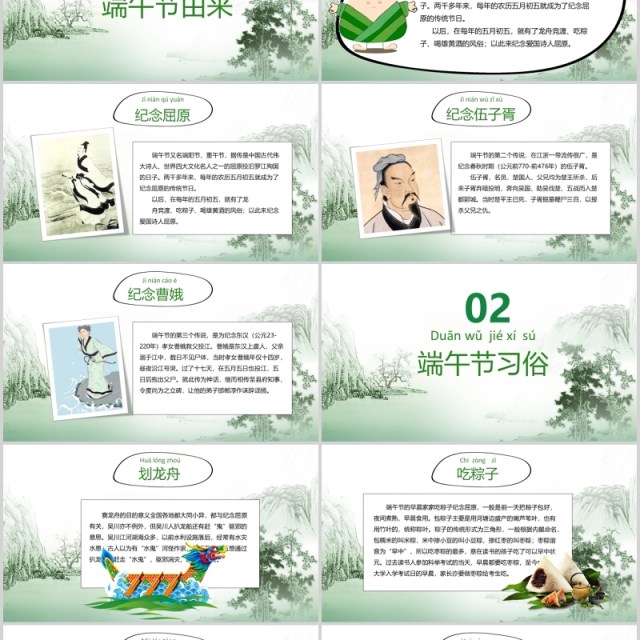 浓情端午节主题介绍PPT模板 浓情端午节主题介绍PPT模板