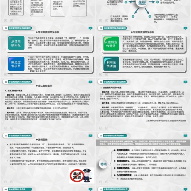 微粒体简约防范非法集资教育宣传培训课件PPT模板