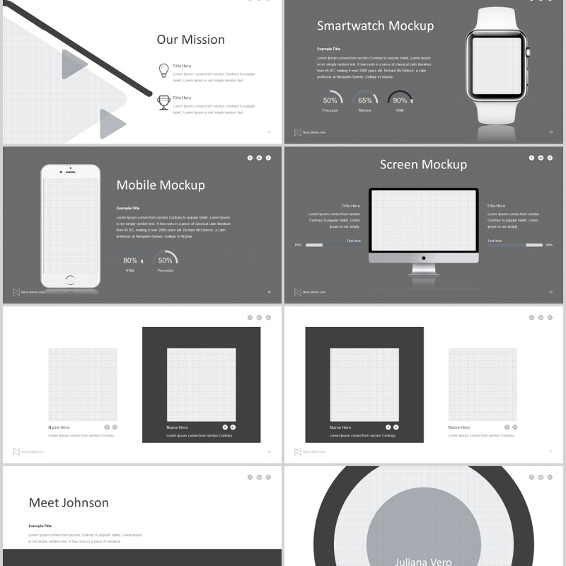 商务SWOT分析公司介绍PPT模板版式设计Nora - Powerpoint Template