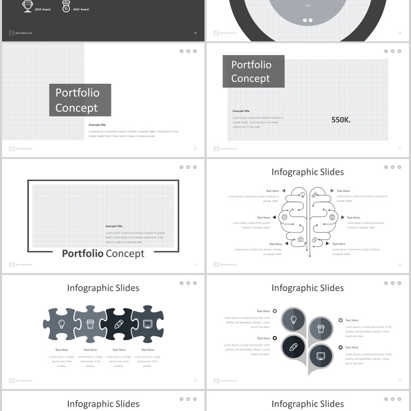 商务SWOT分析公司介绍PPT模板版式设计Nora - Powerpoint Template