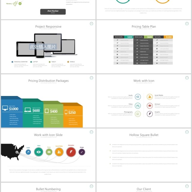 项目产品宣传介绍流程图时间轴PPT可插图排版模板素材Warung - Powerpoint Template