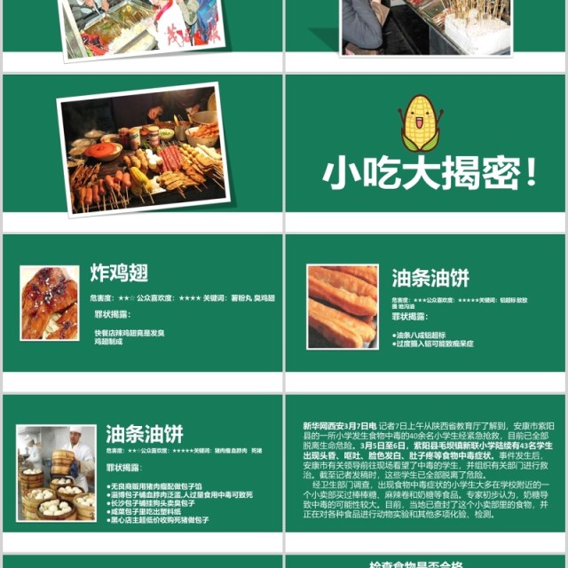 绿色中小学幼儿园校园食品安全主题班会PPT模板 绿色中小学幼儿园校园食品安全主题班会PPT模板