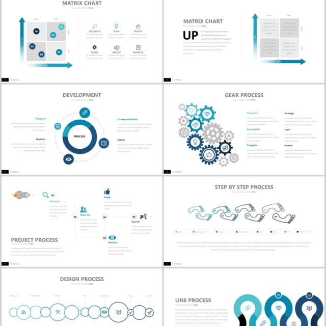 蓝色扩散分布关系图表PPT可插图素材模板Kastengel Powerpoint