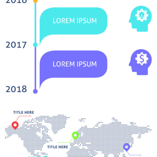 超专业圆形饼图并列柱状折线信息图形元素海报/PPT可编辑矢量素材