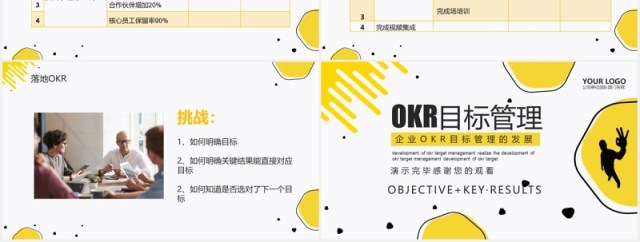 黄色简约企业OKR目标管理工作法PPT目标