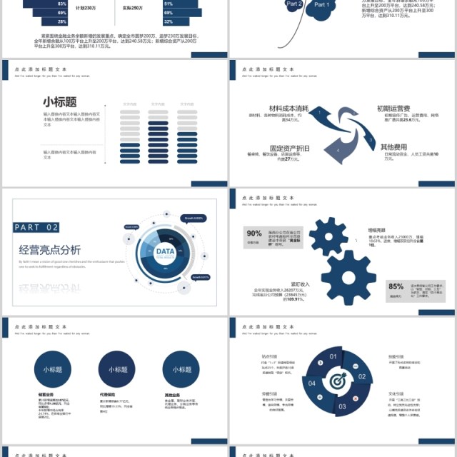 蓝色商务经营分析工作汇报PPT模板