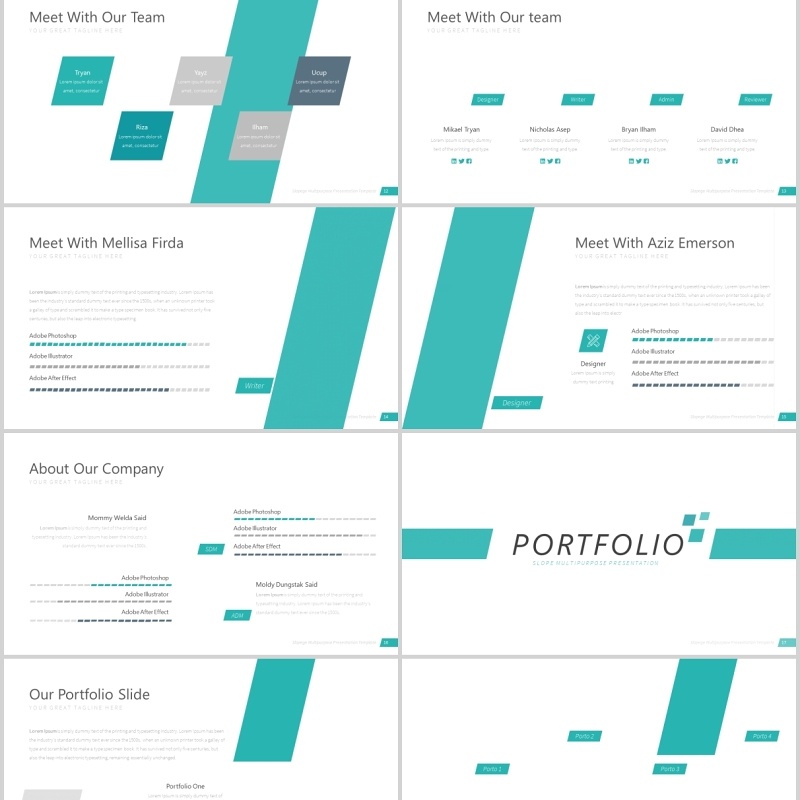 公司介绍企业简介PPT模板信息图表Slopegen Powerpoint Template