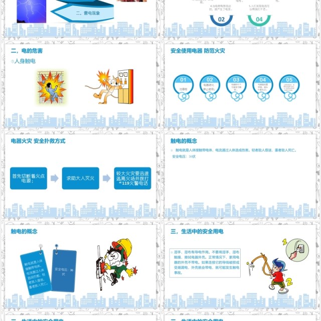 简约安全用电主题班会PPT模板