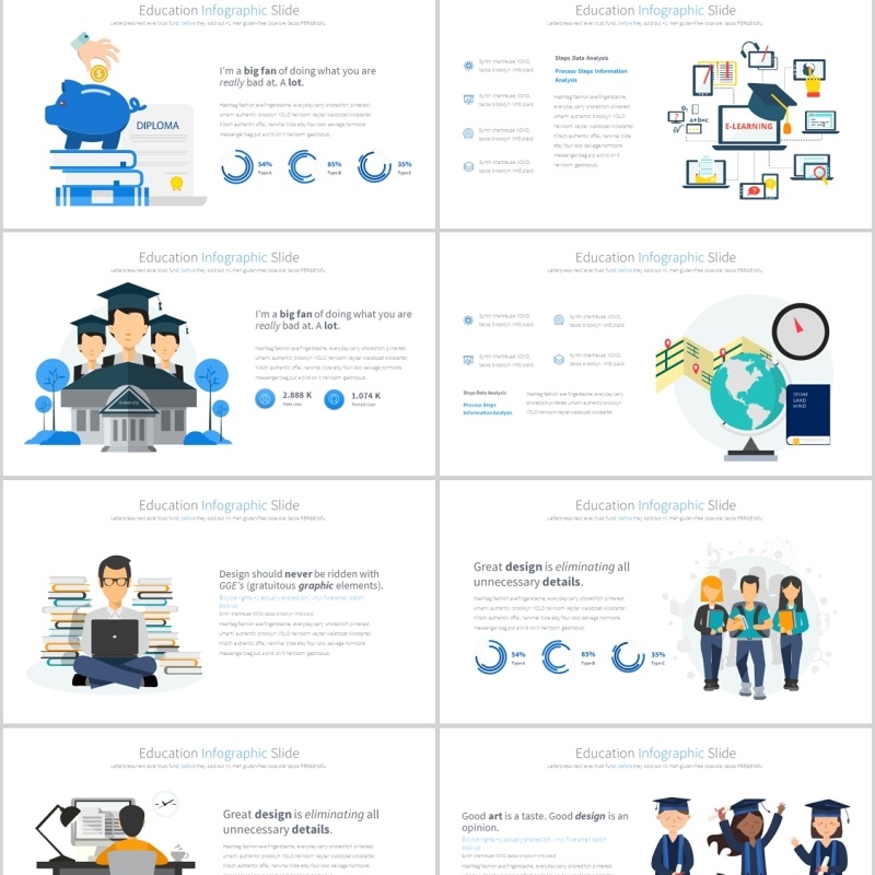 教育PPT信息图表模板Education PowerPoint Infographics Main