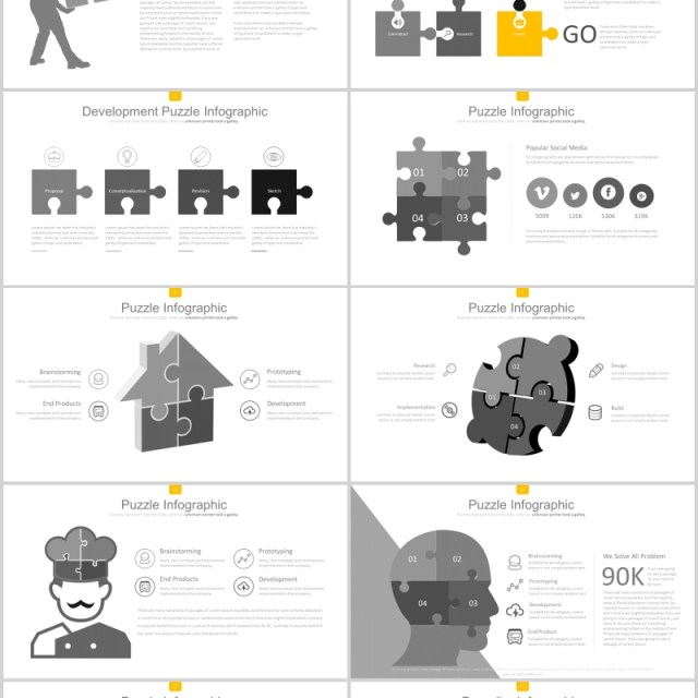 创意拼图可视化图表可插图PPT模板SEMBARA Powerpoint