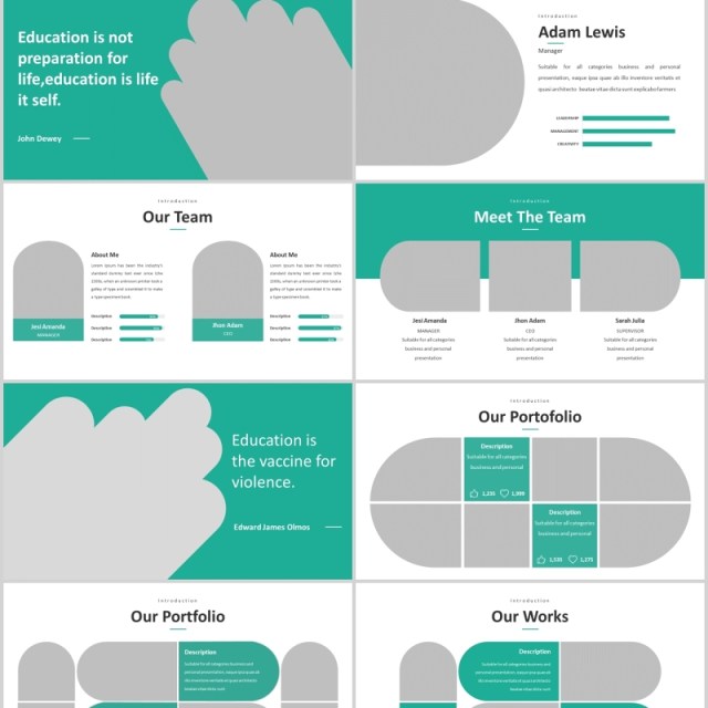 绿色教育图片排版设计PPT模板Educas - Education Powerpoint Template 绿色教育图片排版设计PPT模板Educas - Education Powerpoint Template