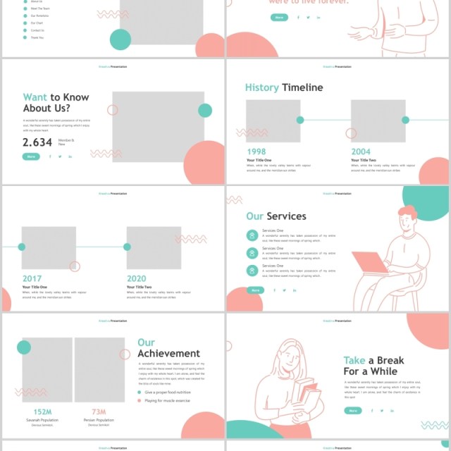 创意教育机构PPT图片排版模板Kreativa - Creative Agency Powerpoint Template