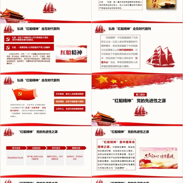 不忘初心弘扬红船精神主题党课PPT模板 不忘初心弘扬红船精神主题党课PPT模板