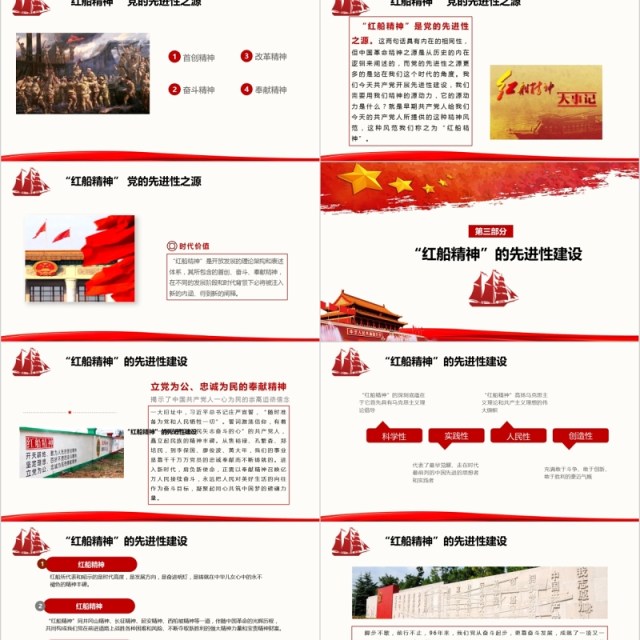 不忘初心弘扬红船精神主题党课PPT模板 不忘初心弘扬红船精神主题党课PPT模板