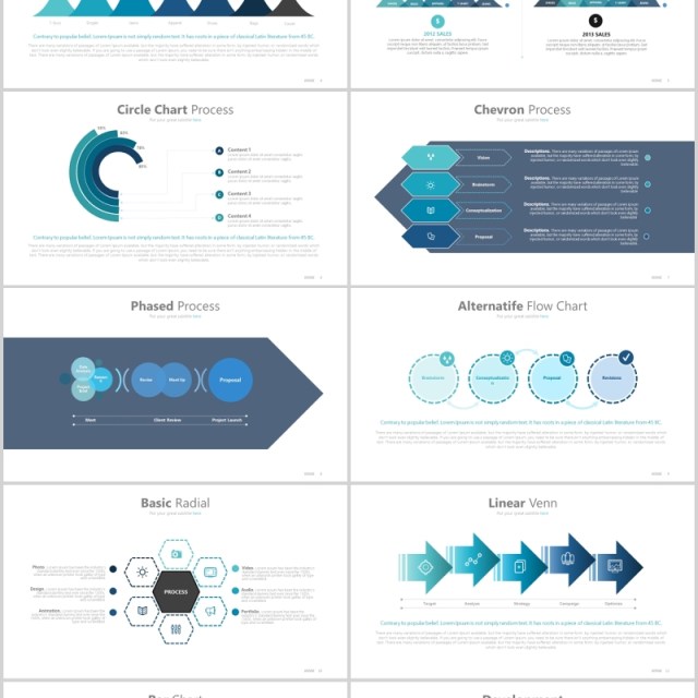 蓝色向上台阶箭头流程图面积堆积图PPT可插图排版素材模板JOSSE Powerpoint