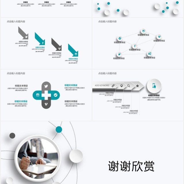 简约微粒体工作总结述职报告PPT模板