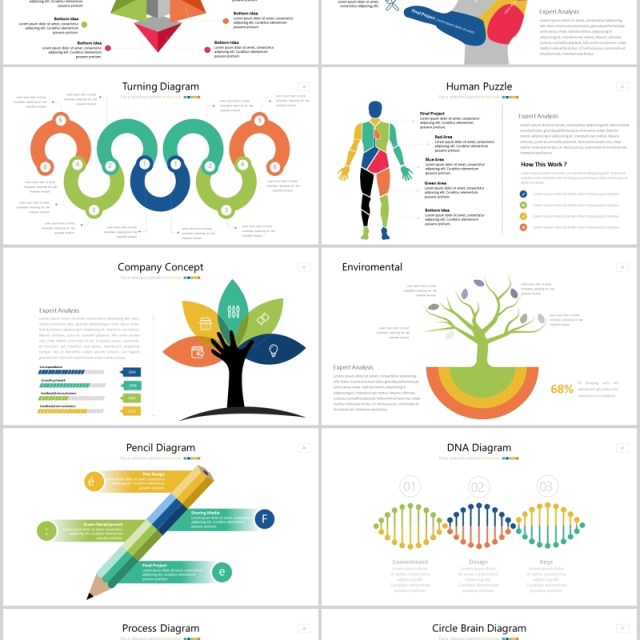 创意商务智慧头脑图形信息图表可视化PPT元素STARTUP Powerpoint Template