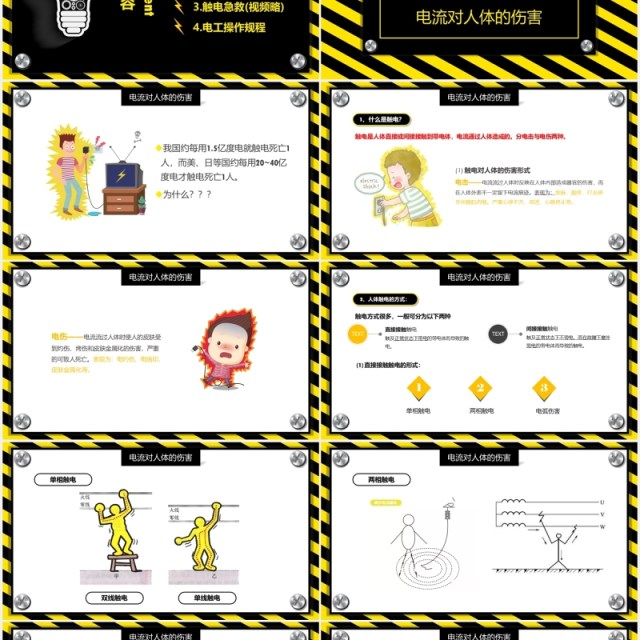 安全用电触电与急救专业知识培训PPT模板 安全用电触电与急救专业知识培训PPT模板