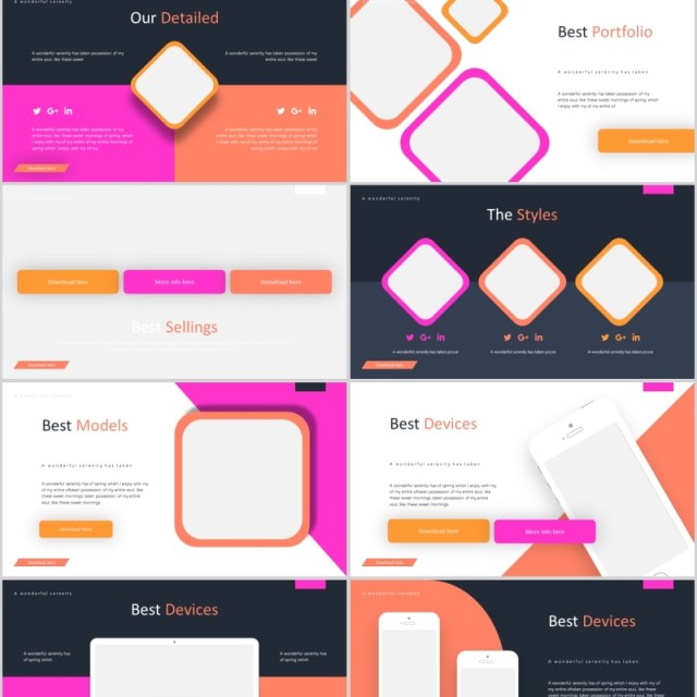 橙子水果展示美食PPT模板Orangi Powerpoint Template