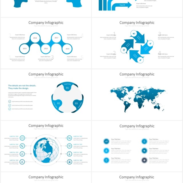 蓝色简约商务项目总结汇报可视化图表PPT素材模板groningen powerpoint template