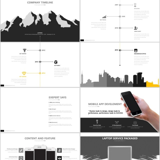 个性图形商务汇报PPT模板信息图表素材LAST KISS Powerpoint