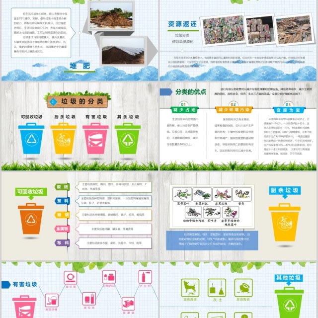 垃圾分类小学课件主题班会PPT模板