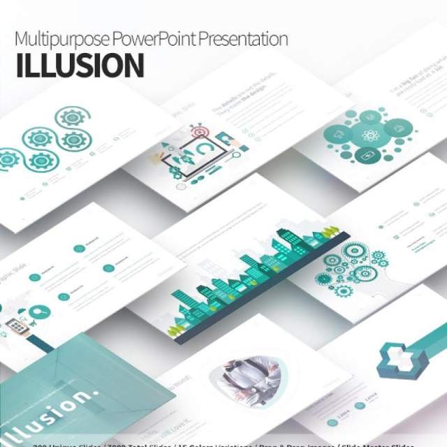 幻想多用途PPT信息图表模板Illusion Multipurpose PowerPoint Presentation