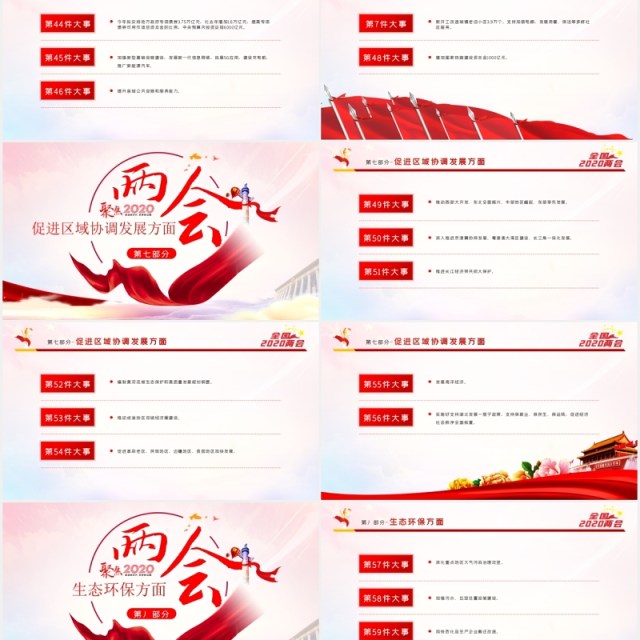 聚焦2020两会关注民生学习解读党政专题PPT模板 聚焦2020两会关注民生学习解读党政专题PPT模板