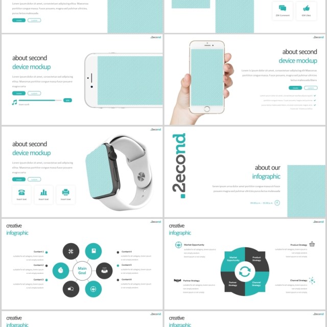 简约蓝色企业简介项目产品计划宣传PPT模板版式设计Second Powerpoint Template